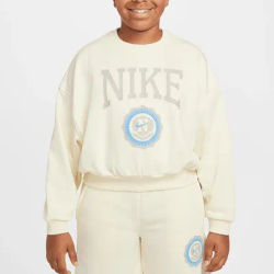 Nike Official Genuine Autumn and Winter New Collection Big Kids Simple Loose Fit Casual Hoodie HJ3373-113