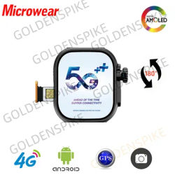 Microwear Ultra Ai3 Smartwatch 5G 180 ° Caméra rotative Google Play GPS WIFI 2.2 pouces Amoled HD affichage 4G appelant montre intelligente hommes