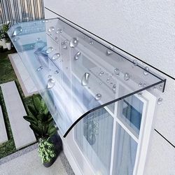 "TEMU 1pc Invisible Transparent Canopy No Installation Required - 39.37" X 15.75" Front Door Sunshade, No Support Needed, Uv Protection, Suitable For Courtyard, Porch And Window Protection, Roof Shade"