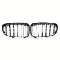 TEMU Pair Gloss Black Front Kidney Grille For 1-series E81/e87/e82/e88 /130i/ 2007-2013 - Dual Slat Racing Grilles, Abs Replacement Part, Aftermarket Exterior Upgrade