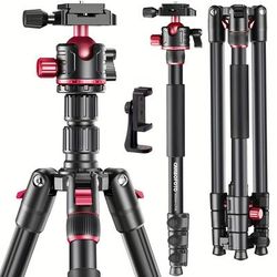 "TEMU Cambofoto Professional Aluminum Alloy Tripod And Monopod Set, 68/173cm Portable Camera Stand With 360 Degree Ball Head, Quick Release Plate For Dslr, 3/8" Exchangeable, 1/4" Threaded"