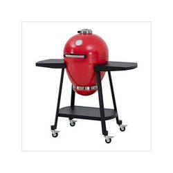 Sunjoy Group 20-Inch Charcoal Kamado Grill with Pizza Stone and Wheels (Red)