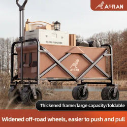 Aoran camping cart foldable trolley outdoor picnic portable hand-pull cart camping trailer camping