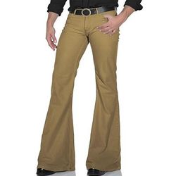 Retrò Vintage Anni '70 Fantastico Pantaloni a zampa d'elefante Pantaloni a zampa Hippie Disco A vita medio-alta Tinta unica Costume Per uomo Halloween Carnevale Festival Musicale Festa a tema retrò