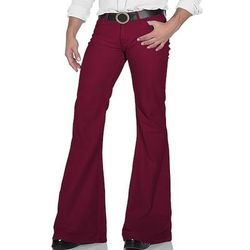 Retrò Vintage Anni '70 Fantastico Pantaloni a zampa d'elefante Pantaloni a zampa Hippie Disco A vita medio-alta Tinta unica Costume Per uomo Halloween Carnevale Festival Musicale Festa a tema retrò