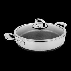 LIVWELL DiamondClad™ 5 Quart Hybrid Nonstick Stainless Steel Saute Pan and Lid, Dishwasher Safe, PFO by Brylane Home in Silver