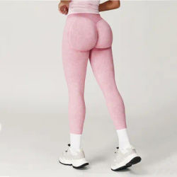 Yoga Pants Impact Leggings Women Seamless Sports Yoga Pant High Waist Ribbed Gym Clothes Fitness Workout Wear Scrunch Bum Tights