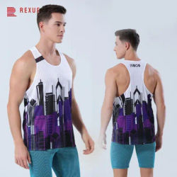 Custom Marathon Running Sleeveless Summer Tank Top Men Breathable Quick Dry Singlet Ultra Lightweight Marathon Track Field