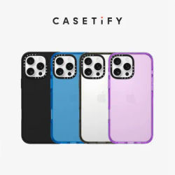 Casetify Basic Transparent Shockproof Phone Case for iPhone 16 15 14 13 Pro Max Luxury Solid Color Camera Bumper Acrylic Cover