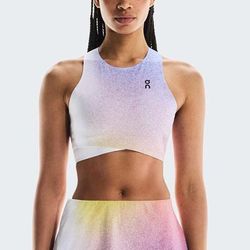 On Court Crop Top Women's Tennis Apparel White/Indigo