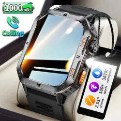 LIGE nouvelle montre intelligente hommes 1000mAh batterie Extra Large 3ATM professionnel étanche 2.01 "HD affichage Sports de plein air Smartwatch hommes
