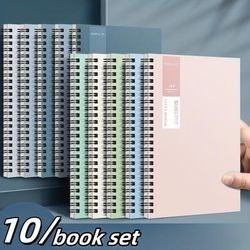 TEMU 3/10pcs A5 Spiral Notebook - Durable Soft Cover, Students, Office Use, And Professionals, Compact & Portable, Anytime, Double-wire Binding