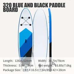 TEMU Koetsu 10.5ft Inflatable Sup Paddle Board, Durable Double Layer Pvc Mesh Material, Fit For Surfing, Rowing & Leisure - Red/black, Blue/black, Blue/green, Surf Accessories
