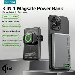 Xilecaly Qi 2.0 batterie externe Ultra mince pour MagSafe, chargeur rapide sans fil magnétique affichage LED batterie Portable pour iPhone Airpods