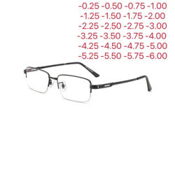 Half Metal Frame Nearsighted Glasses Unisex Prescription Myopia 0 -0.5 -1 -1.5 -2 -2.5 -3-3.25-3.50-3.75-4.00-4.25-4.50 -4 -5 -6