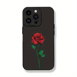 TEMU Bo0175 Red Rose - Black Angel Eye Frosted Tpu Color Painting - None