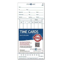 Pyramid Technologies Time Cards for 3800 Time Clock, 100/Pack (PTI380010)