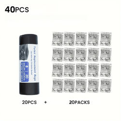 TEMU 40pcs Portable Toilet Absorbent Gel Bags - Odorless, Non-toxic, Leak-proof For Camping, Hiking And - Great For Potty Bags And Portable Toilets