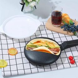 TEMU Crepe Frying Plate, Handheld Pancake Plate, Frying Plate With Handle, 20cm Non- Stick Frying Plate For For , & Pancakes ( Black