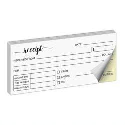 100sheets Premium Handmade Business Receipts Receipt Book for Small Business Receipt Forms with Date Amount Due Checklist