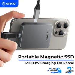ORICO 1TB Magnetic SSD, PD100W Charging, 4K ProRes HDR, 1000MB/s USB 3.2, Portable External Drive for iPhone 16/15, Laptops