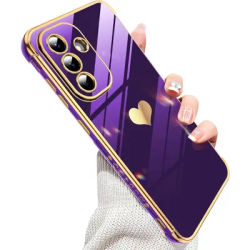 Luxury Plating Silicone Soft Case For Samsung Galaxy A56 A36 A26 A16 A55 A35 A25 A15 A54 A34 A14 Glitter Love Candy Color Glossy