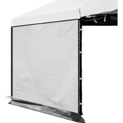 Canopy Sidewalls for 10x10 Tent with Hook and Side Zippers only 1 Piece, White and Silver Sunscreen and rainproof Only sidewall