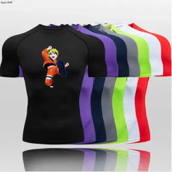 Bandai Anime Print Compression Shirt Men's Quick Dry T-Shirt Gym Running Jersey Breathable Short Sleeve Workout Muscle Tight Top