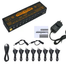 Alimentation électrique pour pédale d'effet de guitare, 10 sorties ISO DC isolées, 9V 12V 18V, pédale d'effet Source, chargeur de Port USB pour téléphone