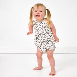 Luxe Leopard Ribbed Bamboo Baby Bubble Romper - 18-24 months
