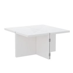 Tavolino quadrato bianco lucido