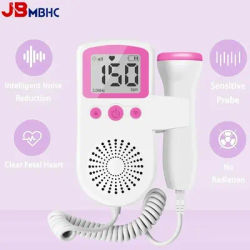 Doppler fœtal portable pour bébé 3,0 MHz - Moniteur de battement de coeur pour bébé à domicile avec écran LCD - Détecteur de son de grossesse sûr (sans rayonnement)