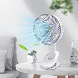 TEMU 4 In 1 Clip Fan Usb Rechargeable, 3 Desktop Fan, Portable Stroller Desktop Fan, Quiet Cooling Fan For Bed, Camping, Travelling, Office, Car, Stroller (white)