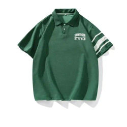 Polo manches courtes pour homme, haut de haute qualité, mode japonaise, vêtements, vert, coupe décontractée, Slim, brodé, col à boutons