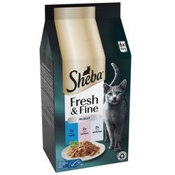 6x50g Tuna, Salmon & Whitefish in Jelly Pouches Sheba Fresh & Fine Wet Cat Food