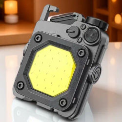 Adjustable Mini Keychain Light Magnetic Worklight USB Rechargeable Waterproof Portable Flashlight Multi-Speed