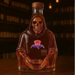 Bouteille de whisky amusante en verre à haute teneur en borosilicate Bouteille amusante de 320 ml