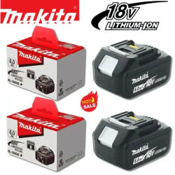 Batterie d'origine Makita 18 V 6Ah, Batterie haute capacité Makita 18V, longue durée de