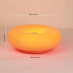 TEMU Orange Donut Table Lamp - Adjustable Brightness, Usb Powered And Rechargeable, Touch Control - Decorating Nightstands, Desks, Living Rooms, Bedrooms, And Home Offices.