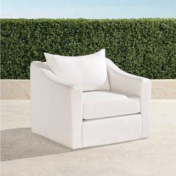 Portico Upholstered Swivel Lounge Chair - Sailcloth Sailor - Frontgate