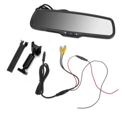 Moniteur de vue arrière 4.3 pouces rétroviseur de voiture moniteur de gradation automatique avec support moniteur de rétroviseur noir moniteur de rétroviseur