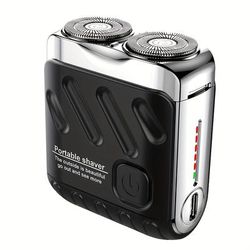 TEMU Men' Mini Electric Shaver Floating Head Usb Rechargeable 300mah Lithium Battery With Neck Brush Portable And Lightweight Design Ideal Gift