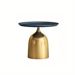 TEMU Minimalist Metal Side Table - Sleek Round End Table For Living Room, Balcony, Or Office, Sturdy Metal Frame, Ideal For Displaying Books, Magazines, Or Decor, Coffee Table For Living Room