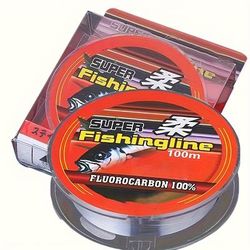 TEMU 100 Meters Of Transparent Fluorocarbon Fishing Line, 4.4kg-21kg Invisible Line, Strong Shock Absorber, Suitable For Saltwater And Freshwater.