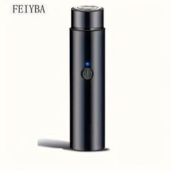 TEMU Upgraded Portable Men's Electric Shaver - Fast Charging, 500mah Rechargeable Lithium Battery, Usb-powered Rotary Razor With Digital Display, Sleek , Perfect Gift For Dad/husband