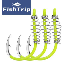 FishTrip – crochet à ressort de pêche, vert Fluorescent, pour carpe, appât, Extra fort, pour l'eau douce, 20-80 pièces