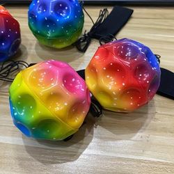 TEMU 3-pack Elastic Wrist Balls, Pu High Bounce Exercise Balls With Rope, Hand Strengthener For Adults & Teens, Fun & Leisure Activity, Unique Gift Idea - Assorted Colors