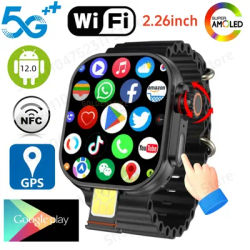 S10 Ultra CD12 Smartwatch Encodeur tactile Android 12.0 5G Montre intelligente avec 180 ° Caméra rotative Écran HD Amoled 490*580 de 2,26 pouces