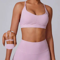 Quick-Dry Yoga Bra Cross Workout Brassiere Push up Fitness Underwear Gym Tank Top Women Running Sports Top Women XP14
