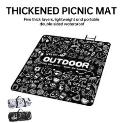 Outdoor Camping Picnic Mat, Waterproof Double-sided Aluminum Film Floor Mat, Thickened 2x2m Lawn Mat, Machine Washable Tent Mat